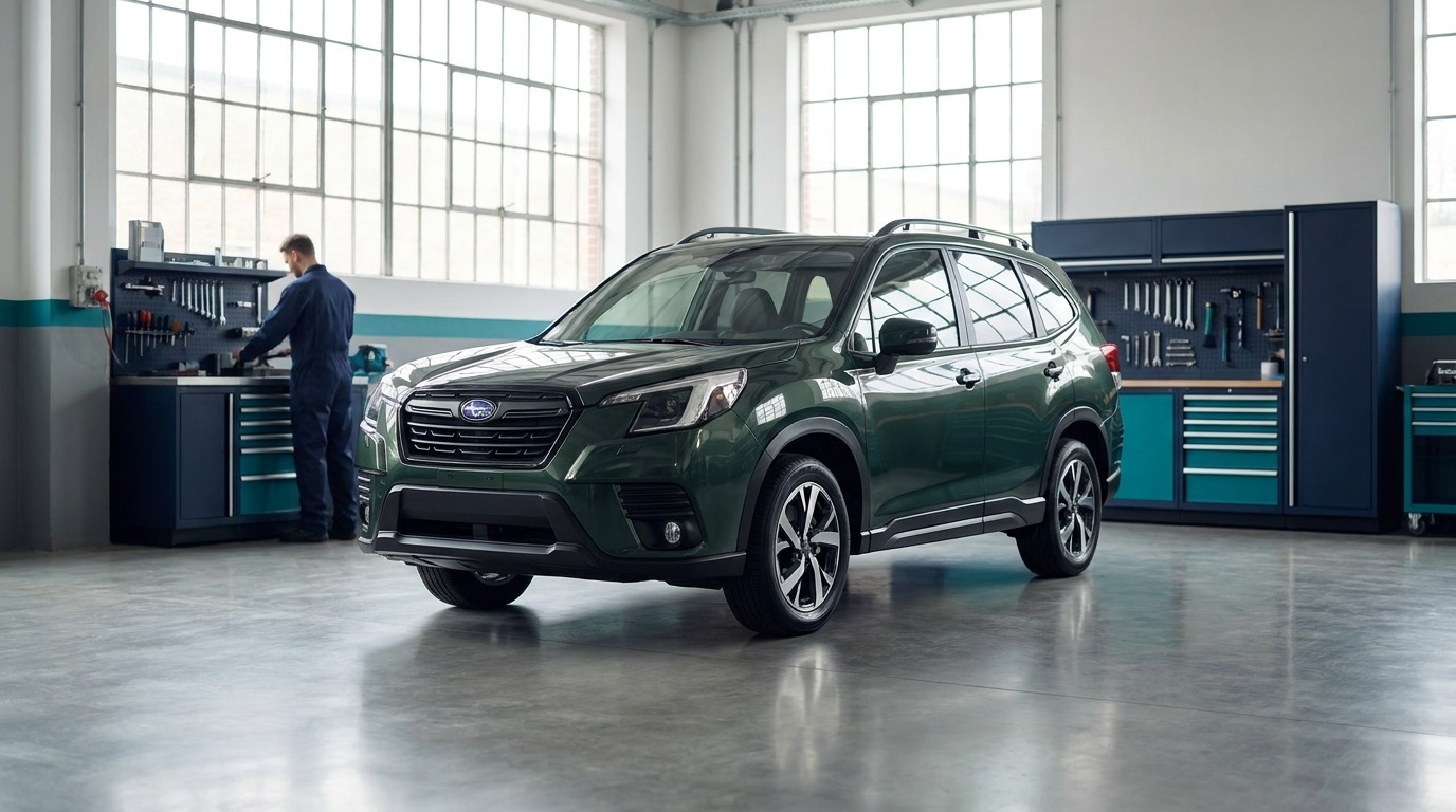 Technician servicing a Subaru Forester at Beyana Automotive Epping workshop