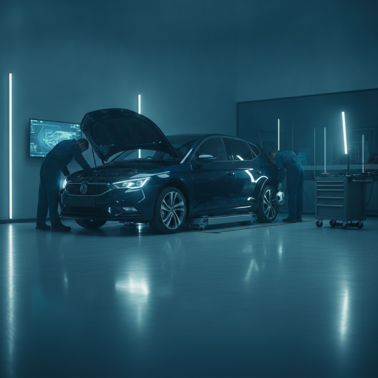 Mickleham near-new family car being serviced at Beyana Automotive Epping