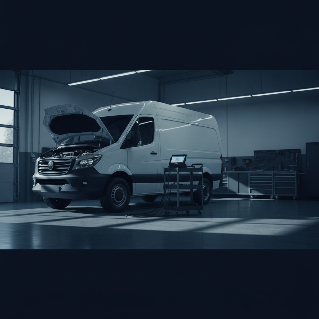 Somerton freight van being serviced at Beyana Automotive Epping